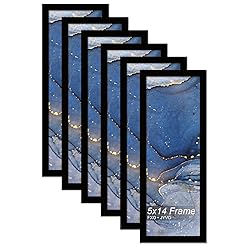 Fxojyvo 5x14 Picture Frame Set of 6, Black Frame