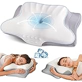 Cervical Neck Pillow for Pain Relief, Ergonomic Pillow Side Sleeper Pillow for Sleeping, Contour Memory Foam Pillows with Cooling Pillowcase Orthopedic Bed Pillow for Back Stomach Sleepers