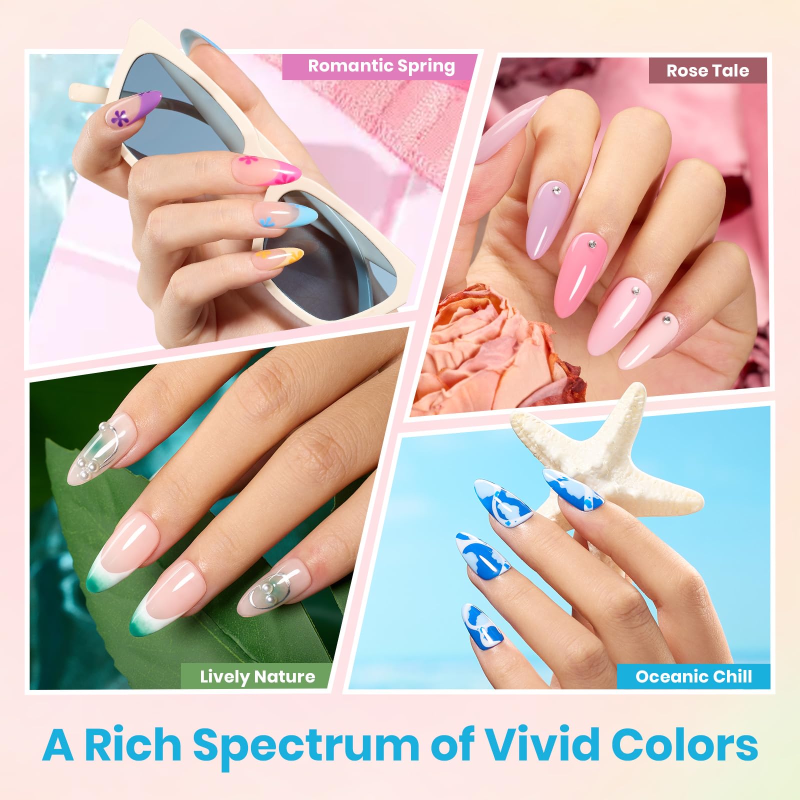 Beetles Gel Nail Polish Set, 119 PCS 100 Colors Gel Polish Kit Base Glossy Matte Glitter Top Coat Gel Polish Pastel Glitter Pearl Cat Eye White Red Pink Nude Green Blue Gel Valentines Gift for Women - Image 2