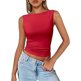 Trendy Queen Women Going Out Summer Tank Tops Sleeveless Basic Tshirts | Fall Tops,Cute Tops,Fashion Outfit 2026,Beach Vacation Clothes,Sexy Party,Casual Work Loungewear
