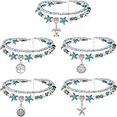 Suyi 5pcs Ankle Bracelets for Women Layered Beach Adjustable Anklets Boho Chain Anklet Foot Jewelry