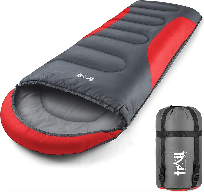 Trail Outdoor Leisure Trail Envelope Sleeping Bag Snug Hood 3 Season 190x75