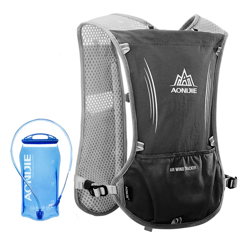 Lixada 5L Outdoor Hydration Pack Backpack with 1.5L Hydration Bladder For Camping Hiking Cycling Sport Bag (Black)