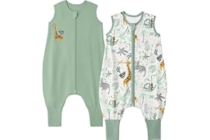 Yoofoss Toddler Sleep Sack with Feet 24-36 Months 100% Organic Cotton Baby Sleep Sack with Legs Toddler Wearable Blanket with 2-Way Zipper