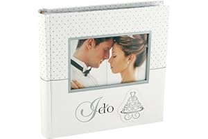 Malden International Designs I Do Wedding Collection 2-Up with Memo Space Photo Album, 160-4x6, White