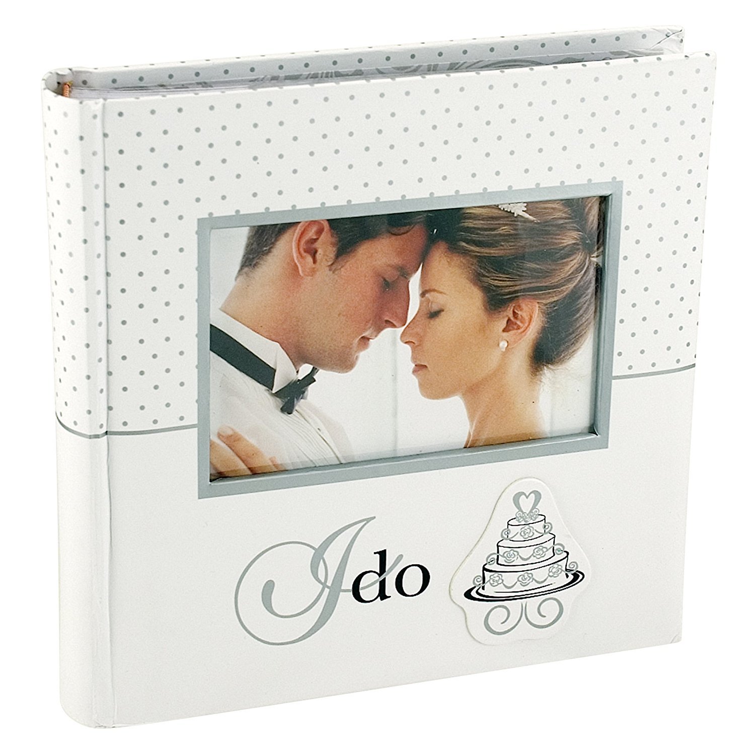 Malden International Designs Wedding Album, Wood, I Do White and Silver, 4x6
