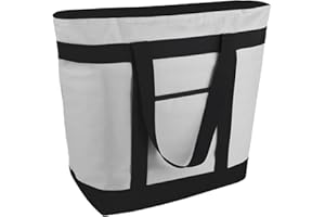 mosago Reusable Grocery Tote Bags, Insulated Cooler Shopping Bag for Women/Men, Pizza/Food Delivery Bags to Keep Food Hot/Cold for Uber Eats/Doordash/Grubub, Cooler Bag for Travel/Beach/Picnic, Grey