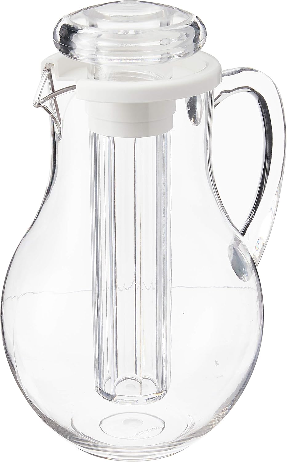 Winco Polycarbonate Water Pitcher with Ice Tube Core, 2-Quart