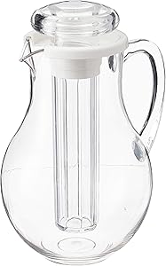 Winco Polycarbonate Water Pitcher with Ice Tube Core, 2-Quart