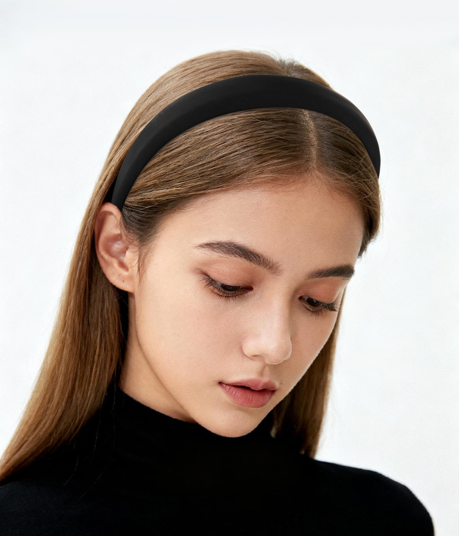 axy Headband with Fabric Padded Candy Colours – Beautiful Women's Headband Hair Accessories Headband HRK7 (Black) — image 1