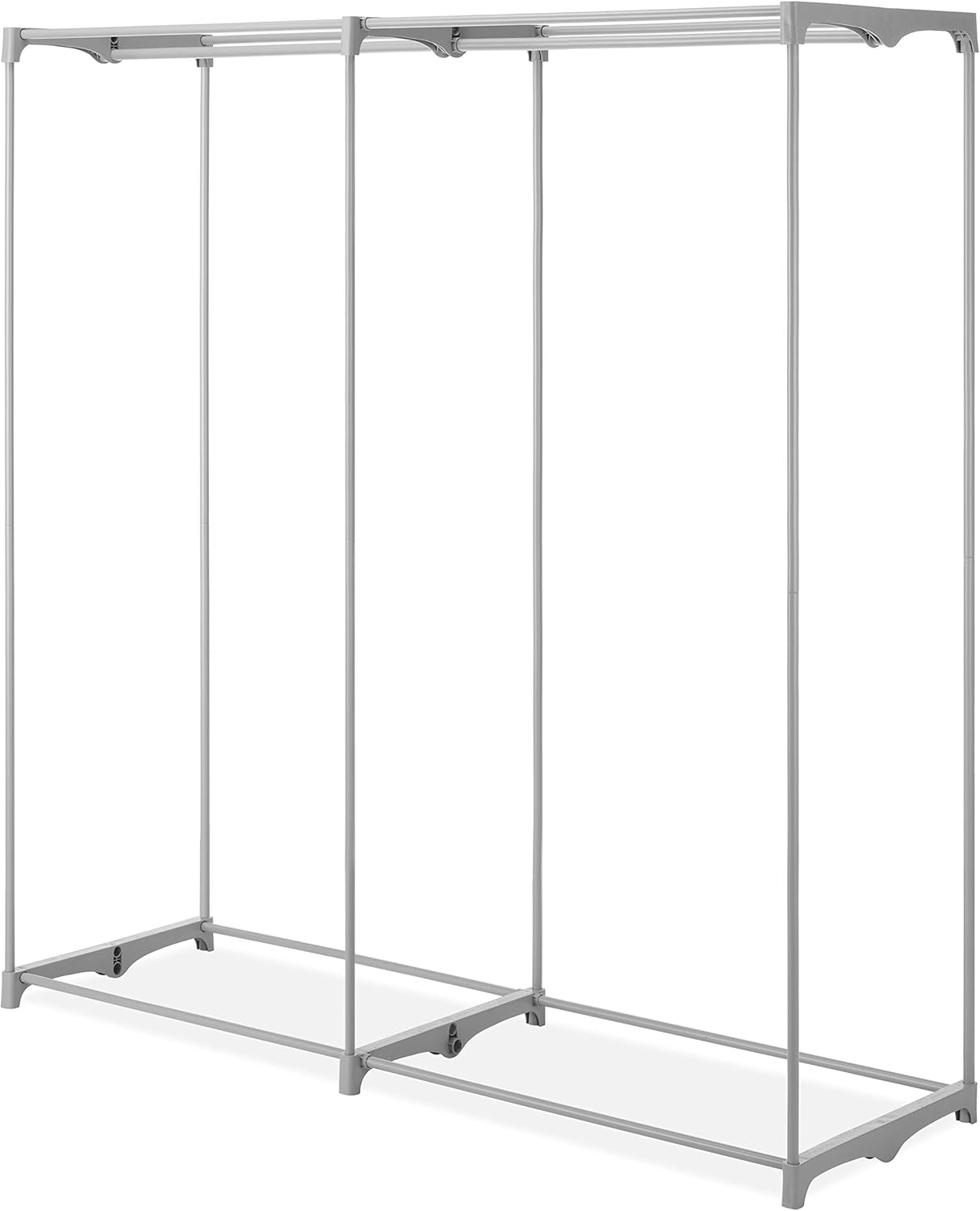 Whitmor Portable Wardrobe Clothes Storage Organizer Closet with Hanging Rack - Extra Wide -Grey Color - No-tool Assembly - Extra Strong & Durable - 60"W x 19.5"D x 64" L - Not for outside use: Home Improvement