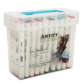 Artify 40 Colors Dual Tipped Artist Alcohol Based Art Marker Set