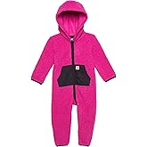 Carhartt Infant Girls Hooded Teddy Fleece Coveralls Full Zip, Long Sleeve 24 Month
