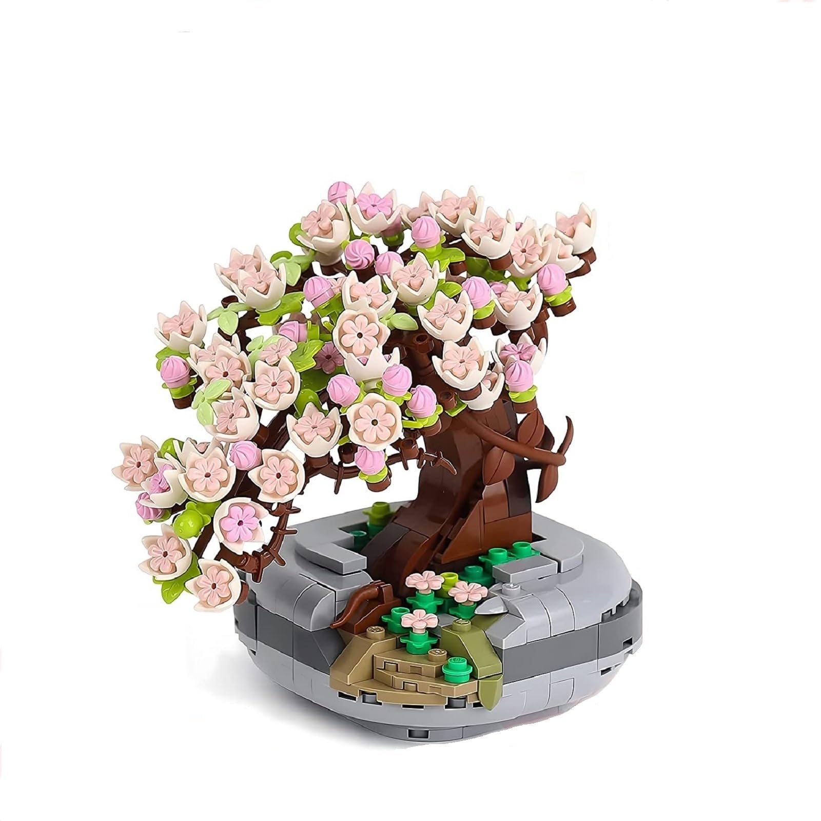 Succulents Bonsai Blocks Kit,Mini Cherry Blossom Tree Bonsai, Creative DIY Mini Particle Botanical Collection Building Toy Set for Adults(Sakura Tree 426pcs)