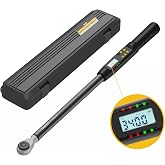 TAGVIT 1/2 Inch Drive Digital Torque Wrench, 12.5-250.8 Ft.lb/17-340 Nm Electronic Torque Wrench, &plusmn;2% Accuracy with Preset Value, Data Storage, Buzzer and LED Flash Notification for Motorcycle, Car
