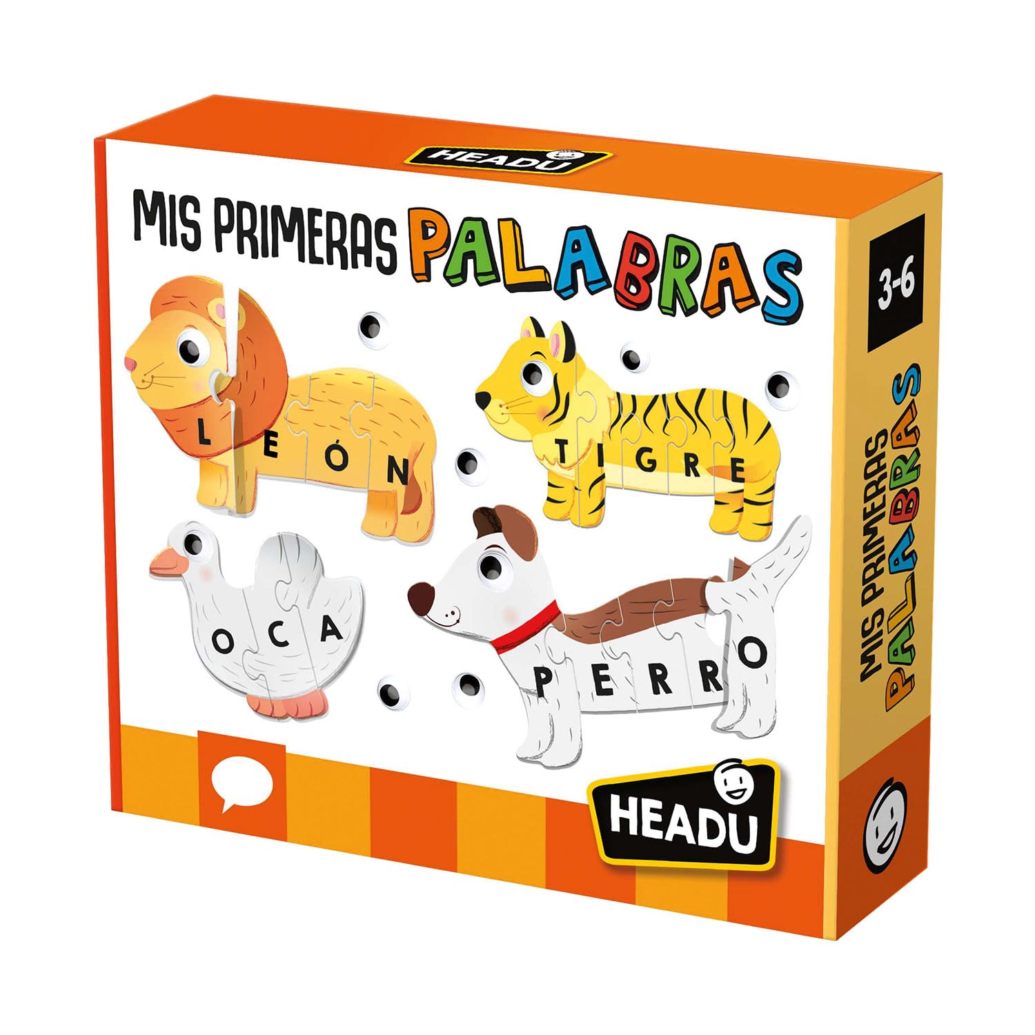 Headu-Mis First Words, Shape Animals and Press to Read Educational Game Children, Green (ES23530)
