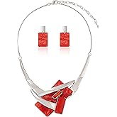 Mycitta Vintage Chunky Statement Jewelry Set Retro Leaf Floral Geometric Bohemian Boho Bib Necklace Earring Set Fashion Costume Jewelry for Women Girls Wedding Party Prom Unique Gift