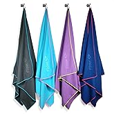 Flow Hydro Sport Towel - Microfiber Quick Dry Swimming Towels for Swim, Pool, Triathlon, and Other Water Sports in Medium, Large, Extra Large, and Hooded Sizes (Aqua, Large (60" x 30"))