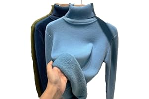 oliwex Winter Fleece Thick Knitted Bottoming Shirt, 2023 New Casual Thick Turtleneck Sweater Soft Thermal