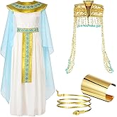 Yunlly 5 Pcs Halloween Egyptian Costume Women Black Bob Wigs Egyptian Headpiece Snake Bracelet Arm Cuff and Bangle Bracelet