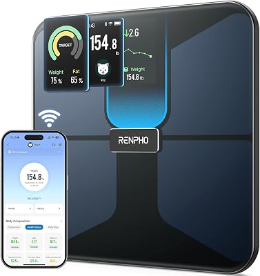 Bascula Inteligente con App, 18 Métricas, Recargable, WiFi/Bluetooth