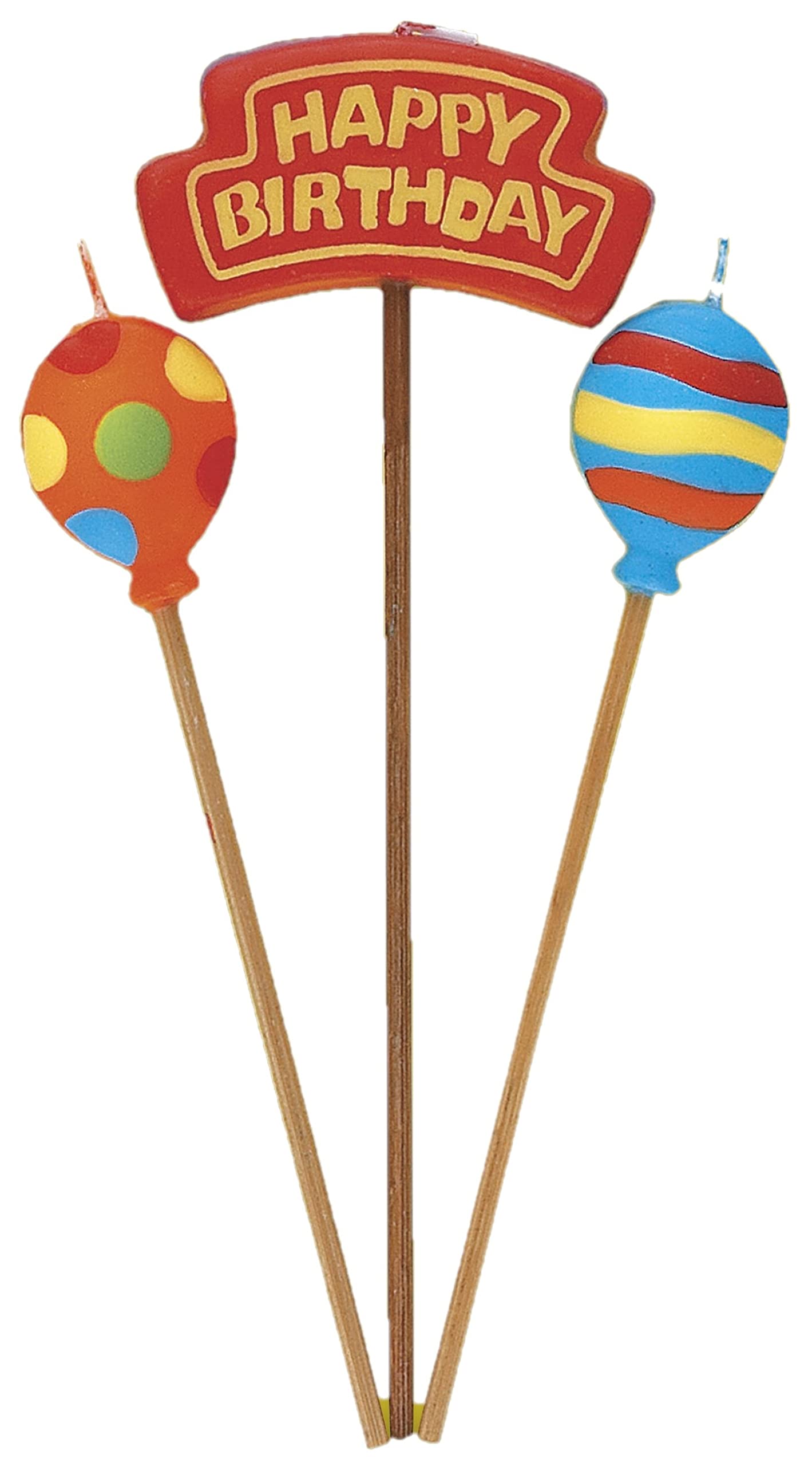 Unique Party 34089 - Happy Birthday and Balloon Candles Set of 3
