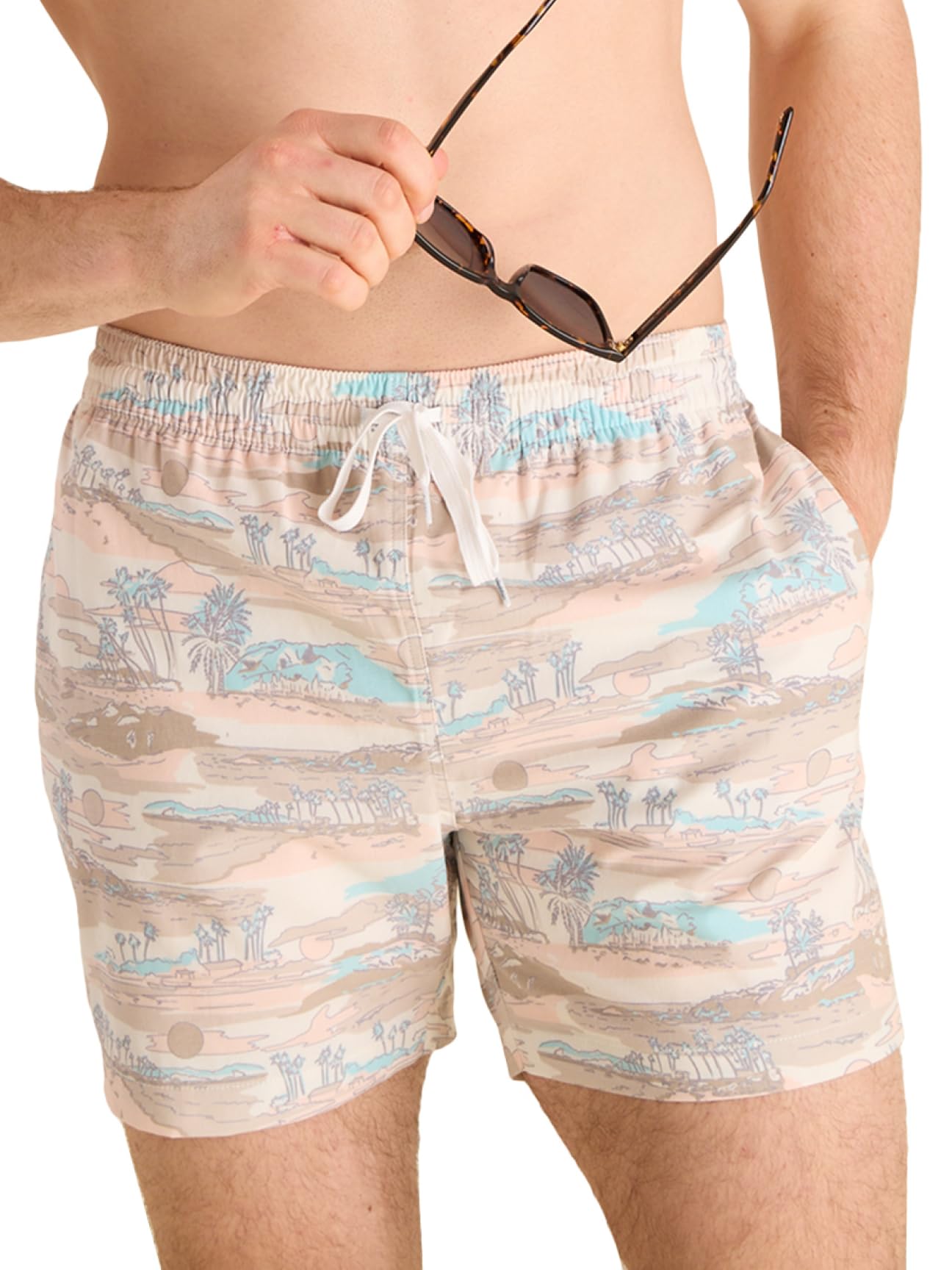 Chubbies Mens Swim Trunks – Mens Swim Shorts with 4-Way Stretch, 5.5” Beach Shorts with Elastic Waist, Drawstring, Mesh Lining, UPF 50+ (Day Trips, XX-Large) Image