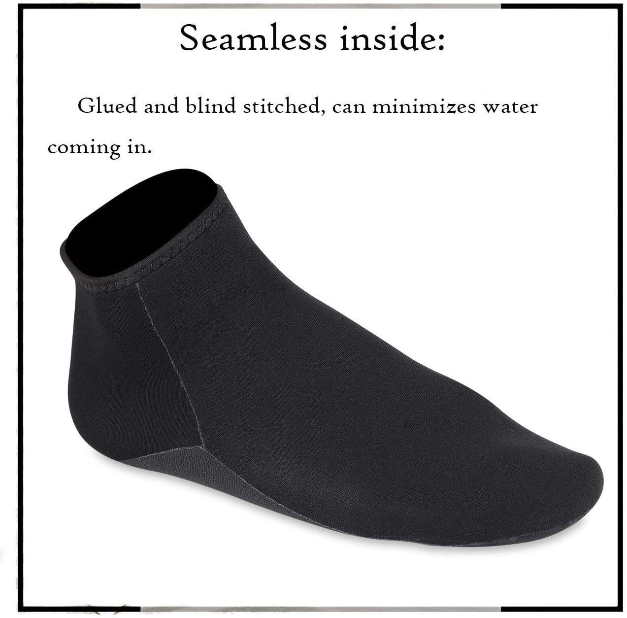 Water Socks Neoprene Socks Beach Booties Shoes 3mm Glued Blind Stitched Anti-Slip Wetsuit Boots Fin Swim Socks for Water Sports Outdoor Activities : Sports & Outdoors