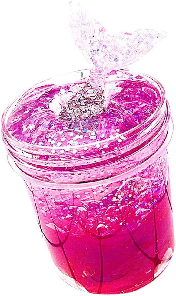 AOGOTO Ocean Fish Tail Puff Slime Putty Scented Stress Kids Clay Crystal Mud Toy 120ml