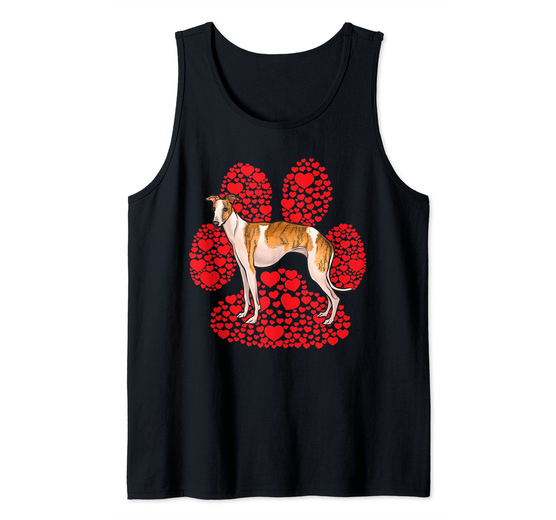 Whippet Valentines Day Dog Love Paw Tank Top