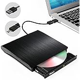 External DVD Drive USB 3.0 Type-C CD Burner Portable CD +/-RW Drive DVD Player for ROM Rewriter Burner Compatible with Laptop