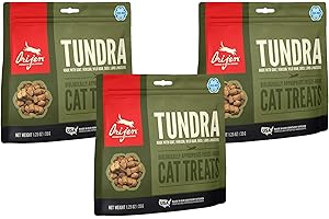 Orijen 3 Pack of Tundra Cat Treats, 1.25 Ounces Each, Freeze-Dried, Grain-Free, Made in The USA