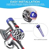 Dzpuhuojz 4 Pack Dyson V8/V7 Filter Replacement HEPA Pre/Post Filters Brush view 6
