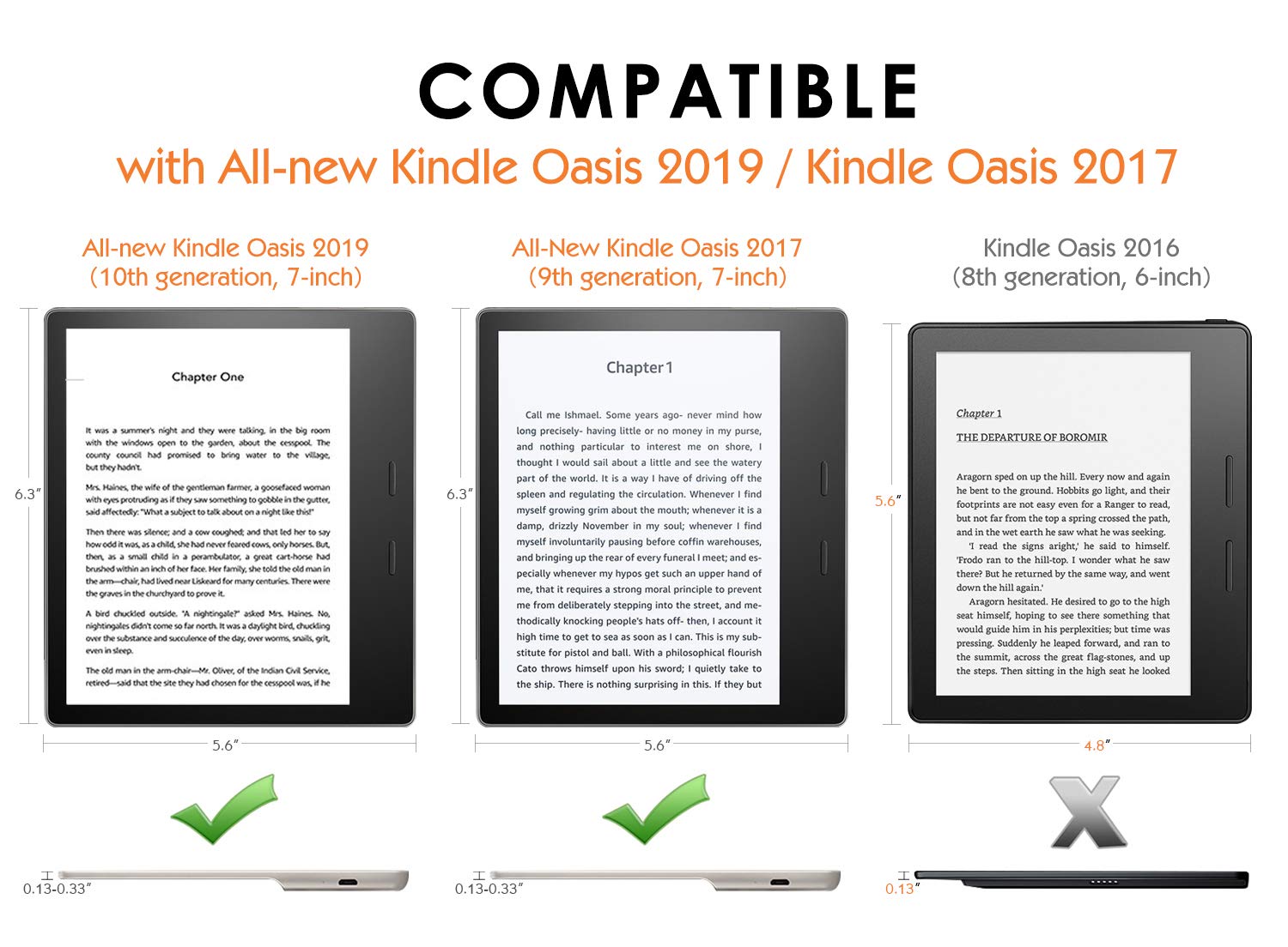 MoKo Case Fits All-New 7“ Kindle Oasis (9th and 10th Generation ONLY, 2017 and 2019 Release), Premium Ultra Lightweight Shell Cover with Auto Wake/Sleep - Black