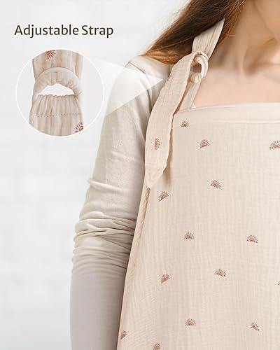 Blissful Diary Muslin Nursing Cover for Breastfeeding, Breathable