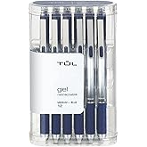 TUL Gel Pens, Retractable, Medium Point, 0.7 mm, Gray Barrel, Blue Ink, Pack Of 12
