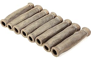 TUHOOMALL 8Pcs 2500° Degree Spark Plug Wire Boots Heat Shield Protector Sleeve Cover Compatible with SBC BBC 350 454,6 Inch,Titanium (Titanium)