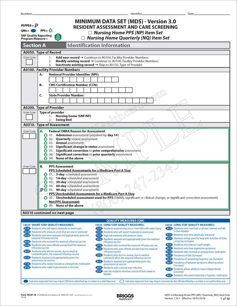 Amazon Com Briggs Healhcare Mds 3 0 Nursing Home Pps Np