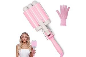 Mermade Hair PRO Hair Waver 1.25" - Hair Waver 3 Barrel, 3 Barrel Curling Iron 1 1/4 Inch, Ceramic Barrel Waver for Thick, Thin, Long, or Short Hair - 1.25"