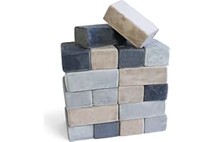 Plush Blocks - The Original Premium Plush Building Block for Kids - Certified Safe Foam Blocks in Luxuriously Soft Fabric Covers - Set of 24 (Castle Rock)