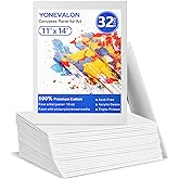 Canvas for Painting 11x14 inch, 32 Pack Bulk Painting Canvas Boards for Novices & Artists, Gesso Primed Acid-Free 100% Cotton, Blank Paint Canvas Panels for Oil, Watercolor, Acrylic