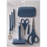 Cricut Ultimate Toolset, Blue - 7 Precision Craft Tools | Weeder, Hook Weeder, Wide Spatula, XL Scraper, Small &amp; Large Scissors, &amp; Brayer -Perfect for Weeding Vinyl, Scrapbooking, DIY