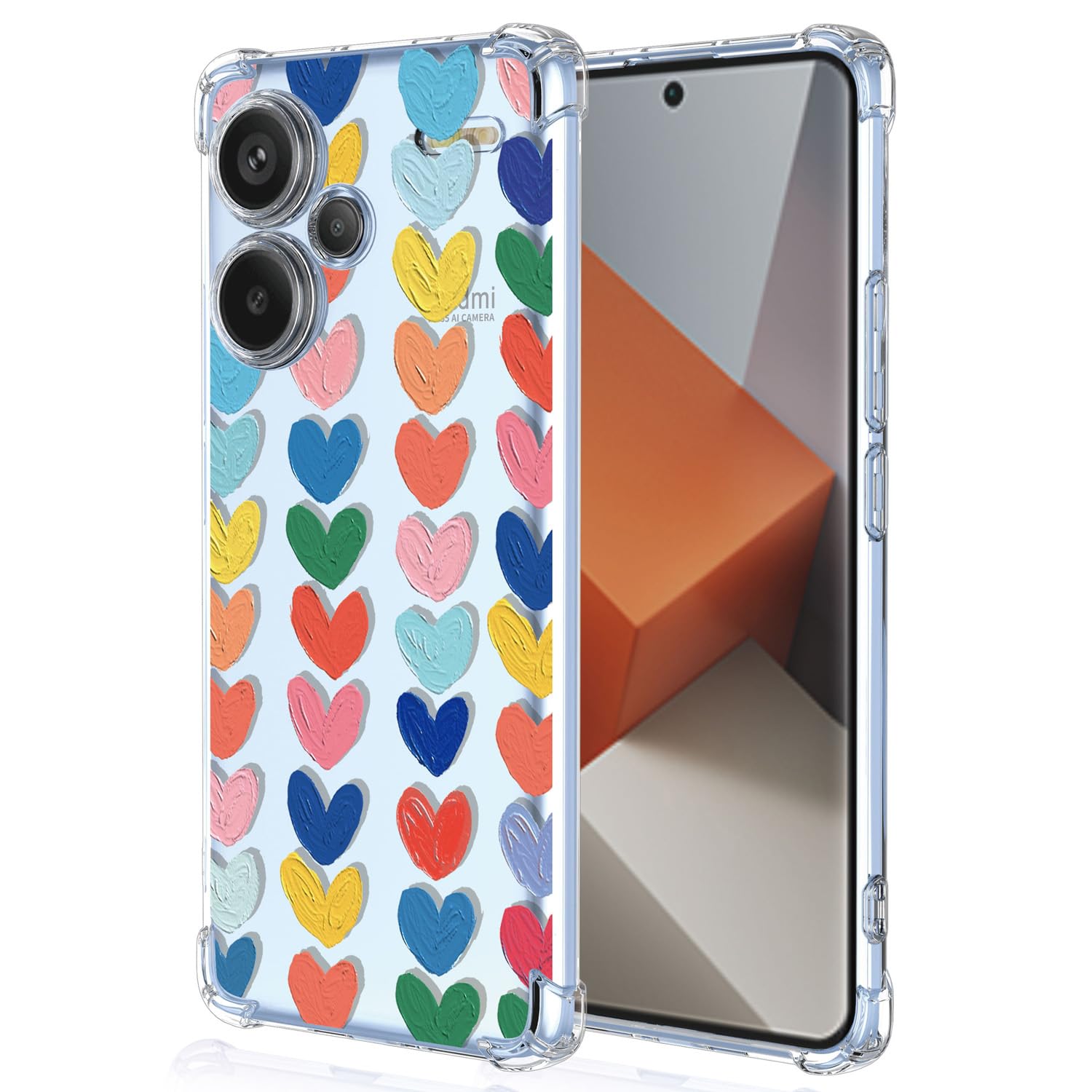 XINYEXIN Clear Case for Xiaomi Redmi Note 13 Pro Plus 5G (Pro+ 5G) Women Love Pattern Design Slim Shockproof Transparent Soft TPU Bumper Case Protective Cover - Love — image 1