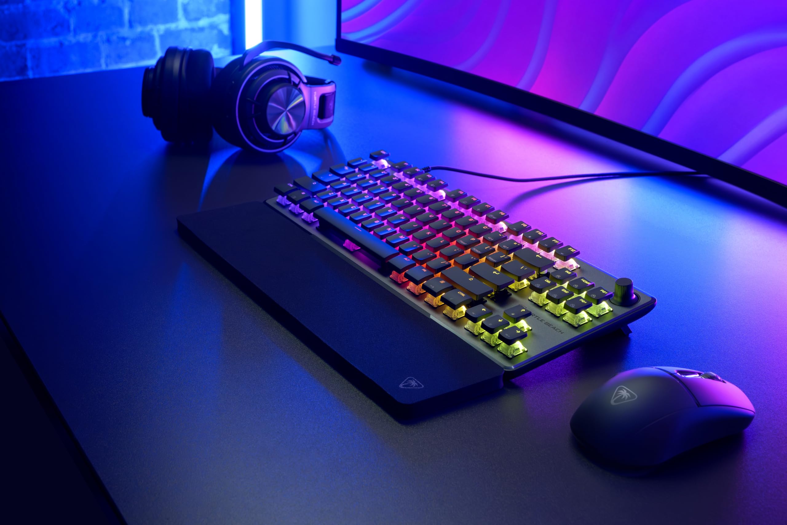 Turtle Beach Vulcan II TKL Pro - Magnetisch-mechanische RGB-Gaming-Tastatur, Analoge Halleffekt-Schalter, Medientasten, Handballenauflage, Aluminium-Abdeckplatte 8