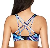 ATTRACO women print sports bra strappy fitness bra