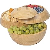 Tappas® 3-Tier Bamboo Charcuterie Board – Unique Spiraling Serving Tray for Snacks, Fruit & Cheese – Handmade Eco-Friendly Gift for Entertaining