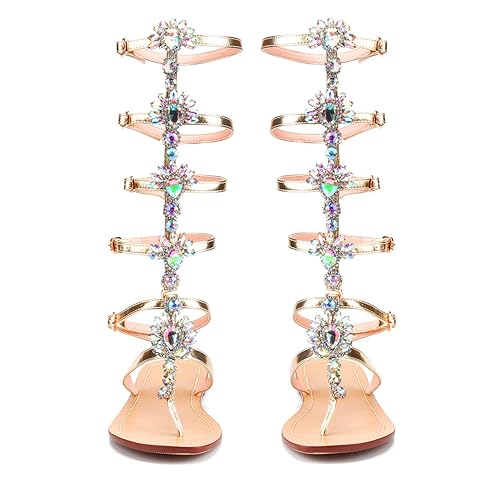 gold rhinestone gladiator sandals