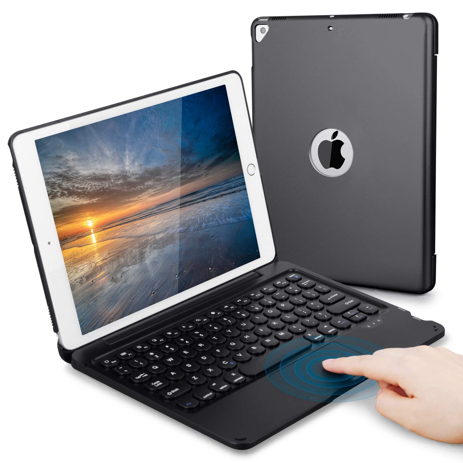 Photo 1 of (USED/FAIR) LAVO-TECH Wireless Bluetooth Keyboard Case 10.2" 10.5" with Touchpad for iPad 9th 8th 7th Gen, iPad Air 3rd, iPad Pro 10.5", Smart Wireless Keyboard Case 360° Full Protection Cover