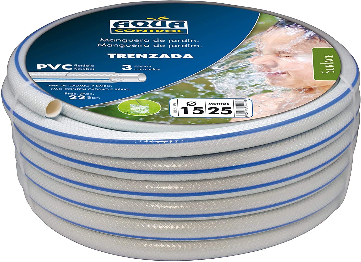 Aqua Control 51525 - Garden Hose, 15 x 25 m, White
