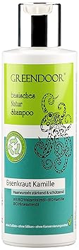 Greendoor Natur Shampoo Eisenkraut 200ml kraftloses Haar, ohne Sulfate/Silikon, basische Haarpflege + BIO Öle natürlich ohne 